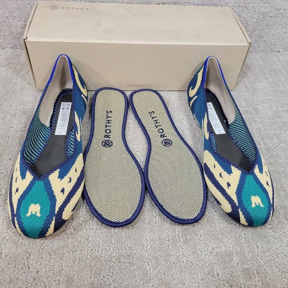Rothy’s The Flats Moroccan Blue Slip On Ballet Shoes Women's Size US 8, 9.5 - Picture 5 of 9